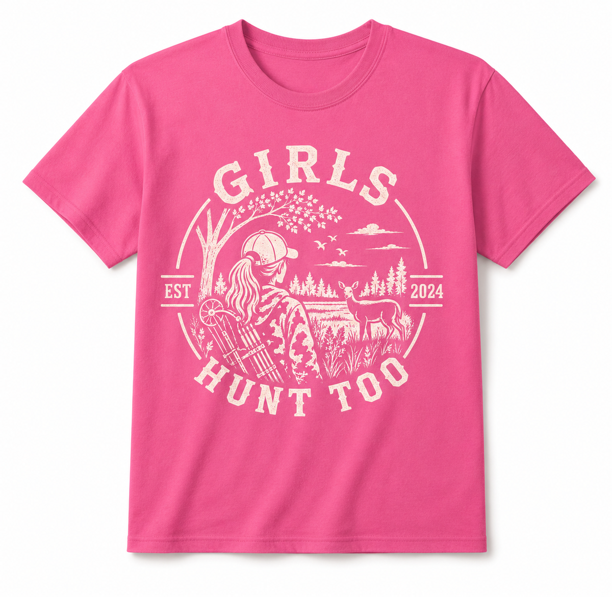 HB Youth Girls Can Hunt Too T-Shirt