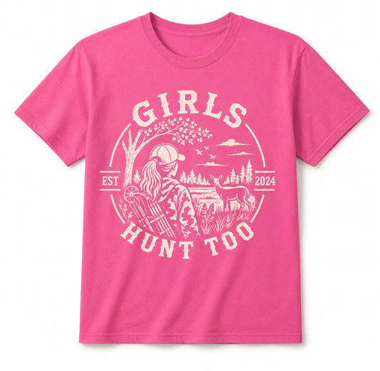 HB Youth Girls Can Hunt Too T-Shirt